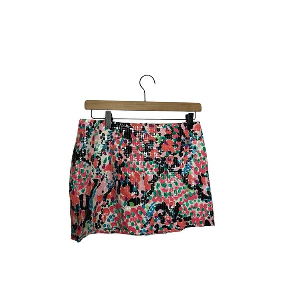 Lilly Pulitzer Mini Skirt Tate Size 0 Women Sequin Multi-Color Zip Closure Lined - Picture 1 of 2